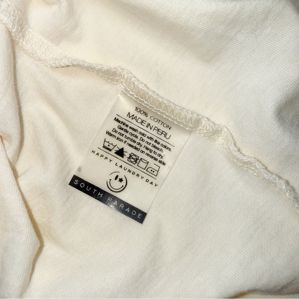 SOUTH PARADE Lola Round Neck Vacation Palm Off White Short Sleeve Tee Size L - Picture 7 of 8